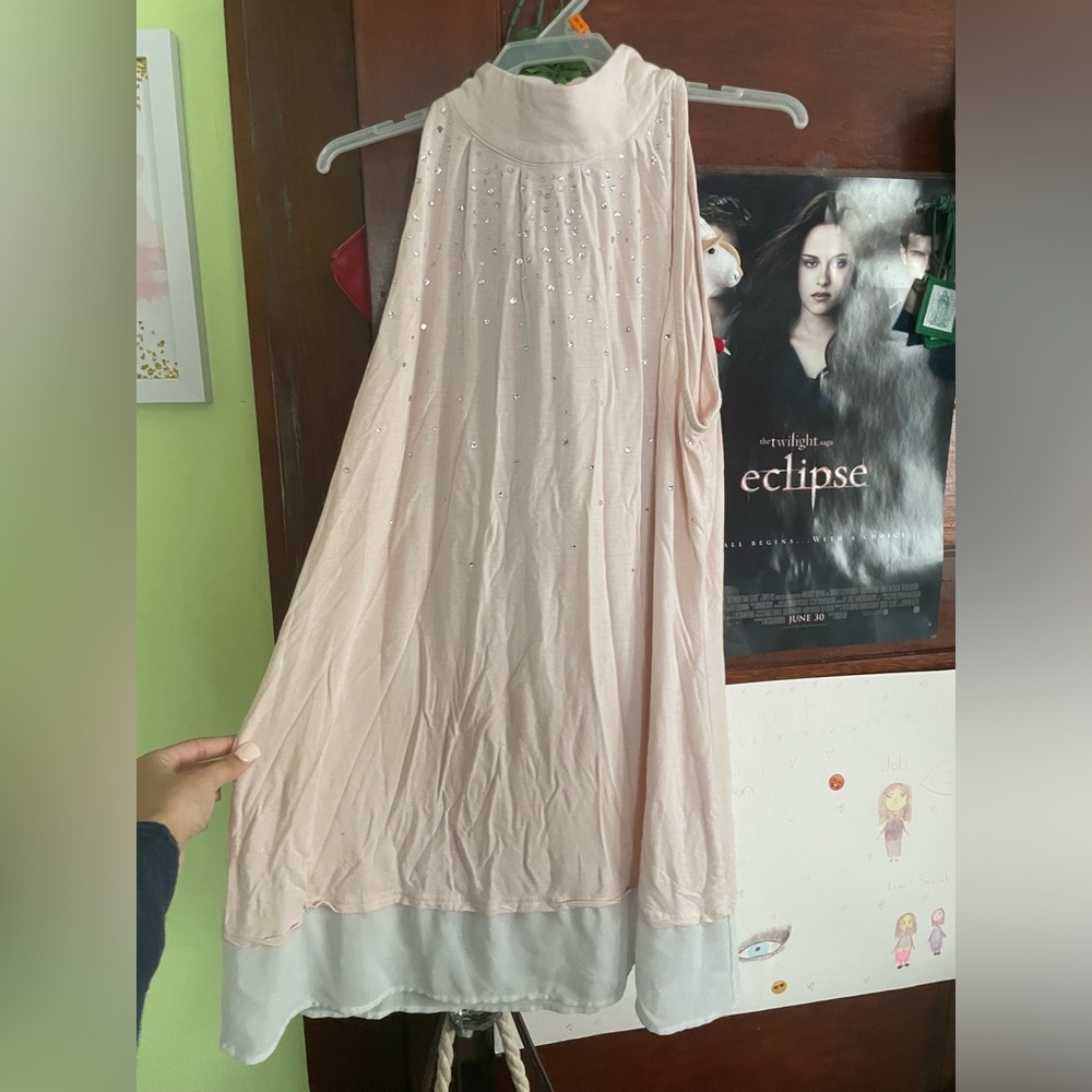 Belldini Soft Pink Sparkly Sleeveless Top